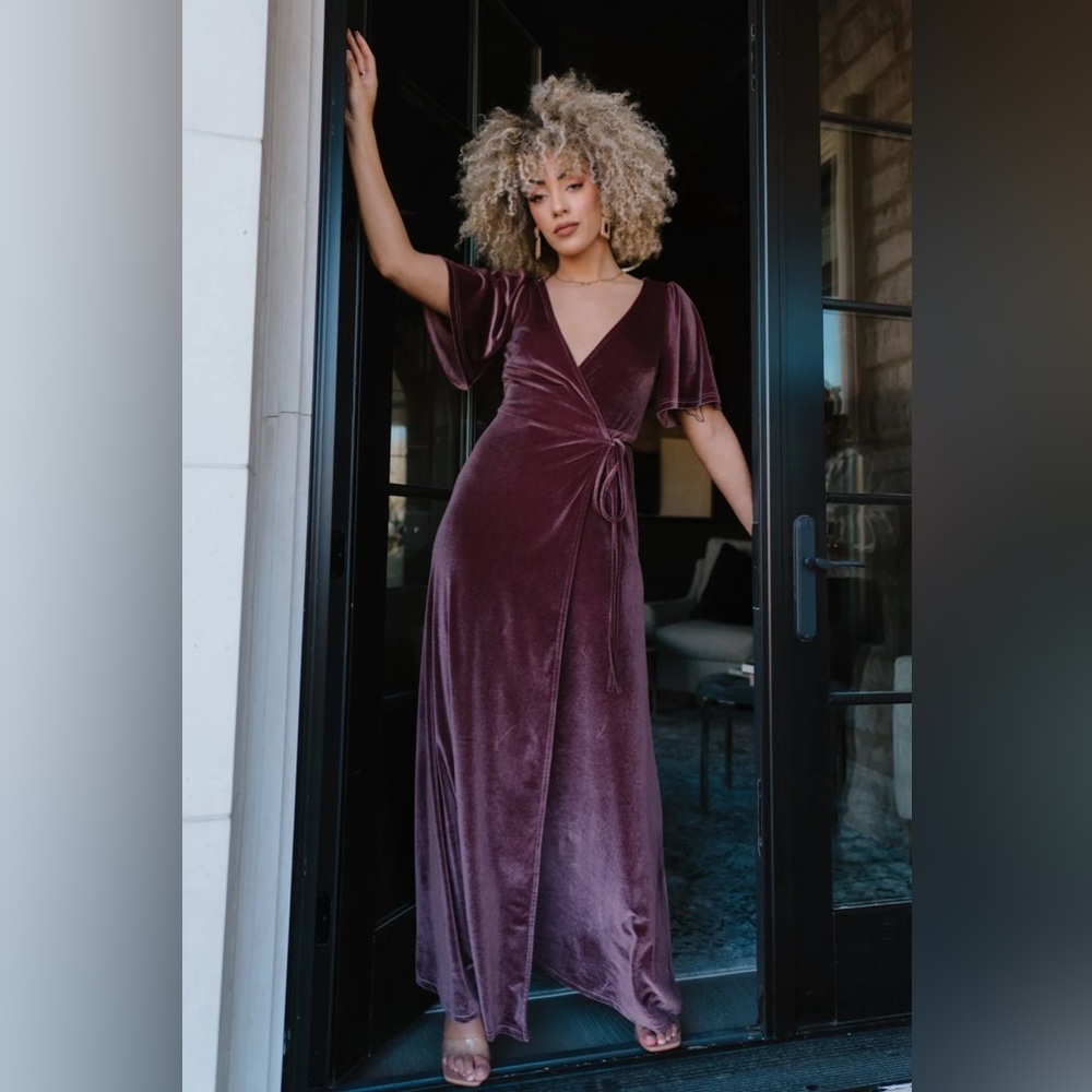 Baltic Born Meghan Velvet Wrap Maxi Dress